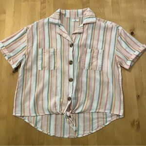 dip Multicolor Striped Button Down Shirt